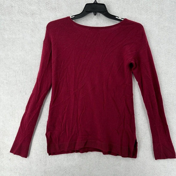 Neiman Marcus 100% Cashmere Sweater Womens MEDIUM Red Long Sleeve Love Heart - Picture 2 of 14